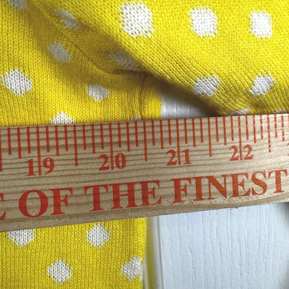 Pina Rossi Yellow White Polka Dots Button Down Cardigan Sweater Women’s XL - Picture 8 of 9